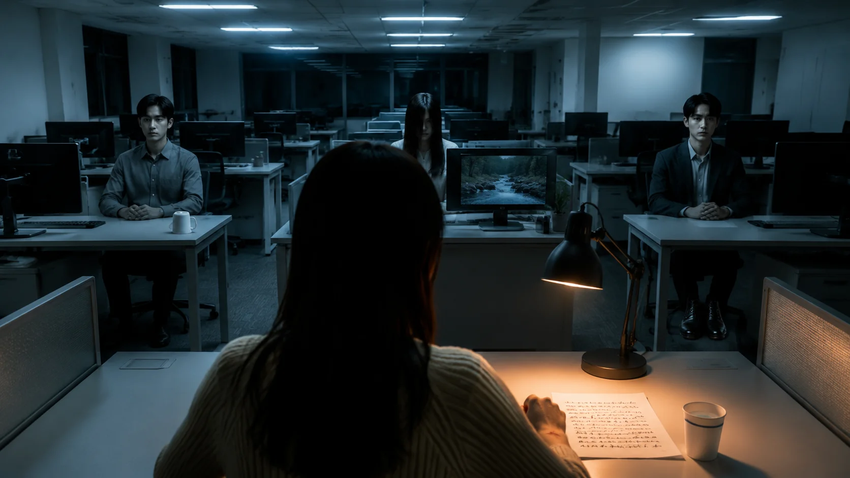 My Coworker Is an Imposter cover art for a 100-day survival story